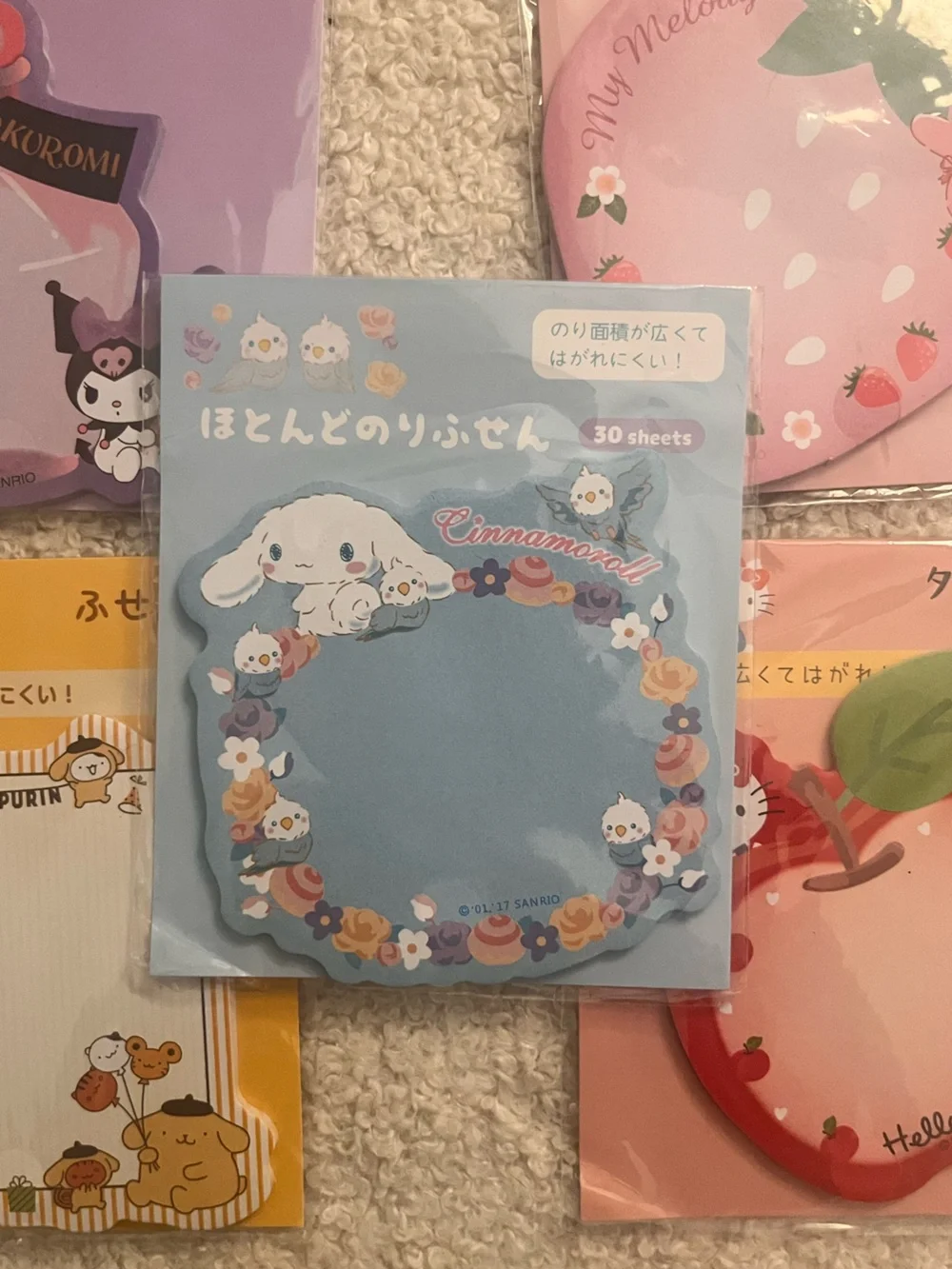 🎉Kawaii Sanrio sticky note bundle - My Melody Kuromi Hello Kitty Cinnamoroll